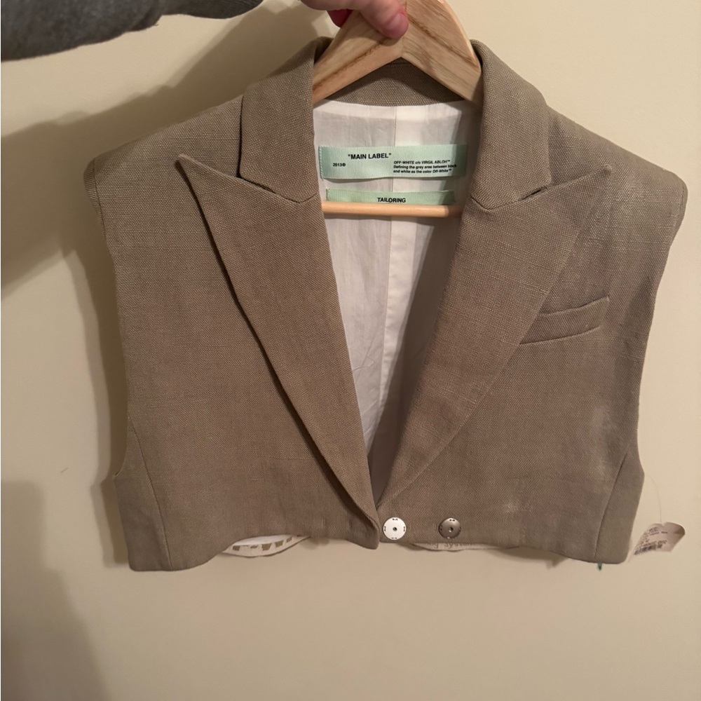 Off-White Beige and White Jacket
